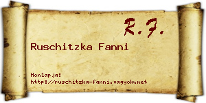 Ruschitzka Fanni névjegykártya
